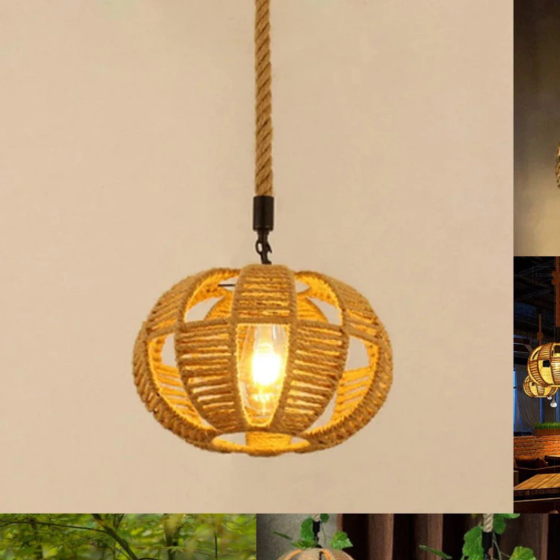 Đèn Thả Hình Quả Bí Ngô Quấn Thừng