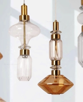 Đèn thả thủy tinh lồng đá cuội VT270725