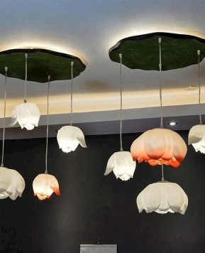 Đèn chùm hoa sen Trung cổ VT100625