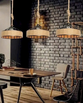 Đèn thả dây thừng thủ công VT090925