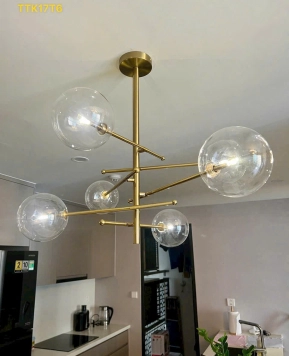 Đèn thả TTK17T6 Xi Vàng Bóng