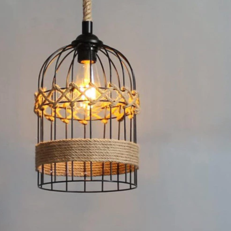 Đèn Thả Lồng Chim Quấn Thừng